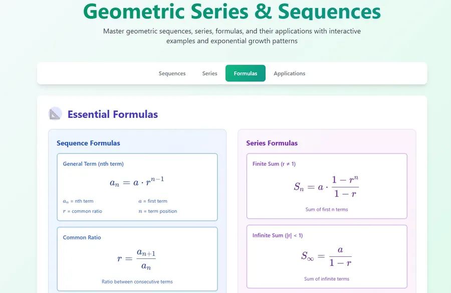 Understanding Geometric Sequences and Series: Concepts, Formulas, and Examples
