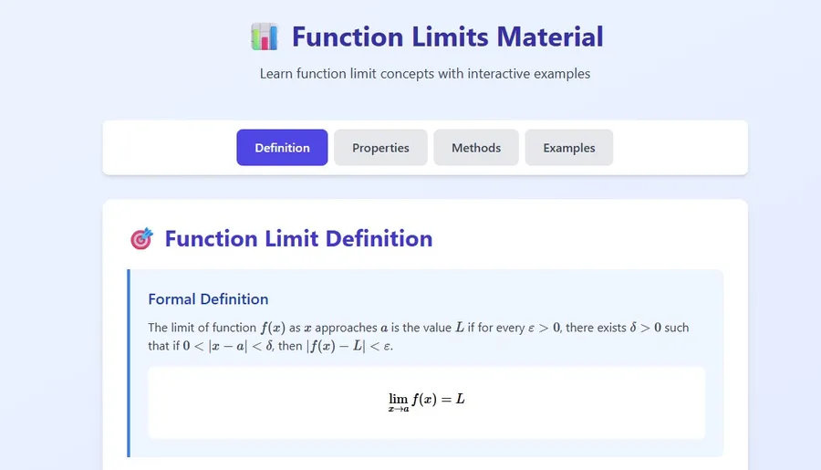 Definition of Function Limit in Mathematics