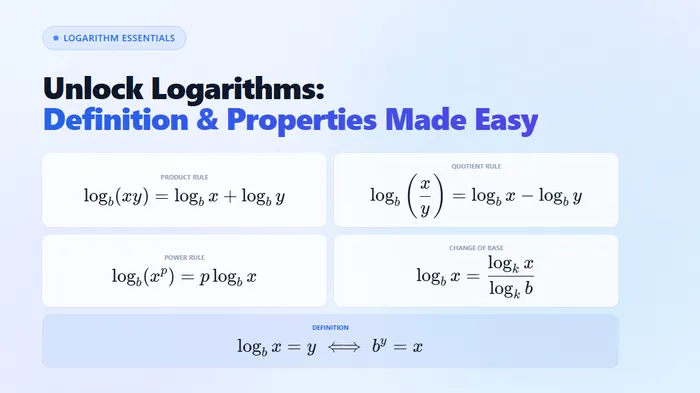 Unlock Logarithms: Definition & Properties Made Easy