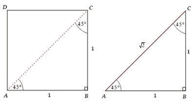 Trigonometry Special Angle Triangle 45