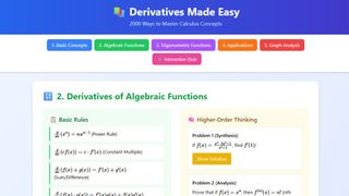 How to Find Derivative Rules of Algebraic Functions Easily