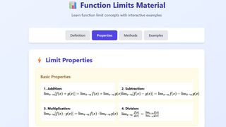 Properties of Function Limits and Example Problems